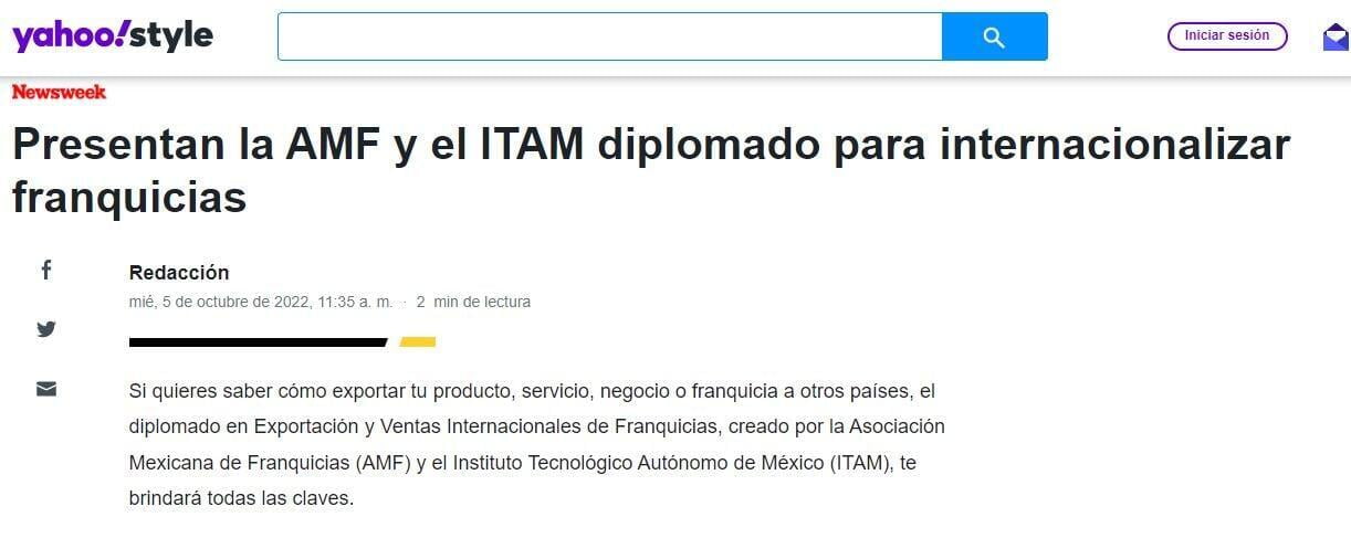 Presentan la AMF y el ITAM diplomado para internacionalizar franquicias